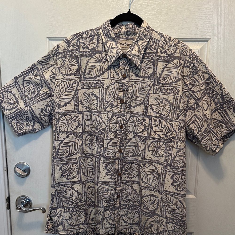 Cooke Street Casual Short-Sleeve Tropical Print Button-Down Shirt XL